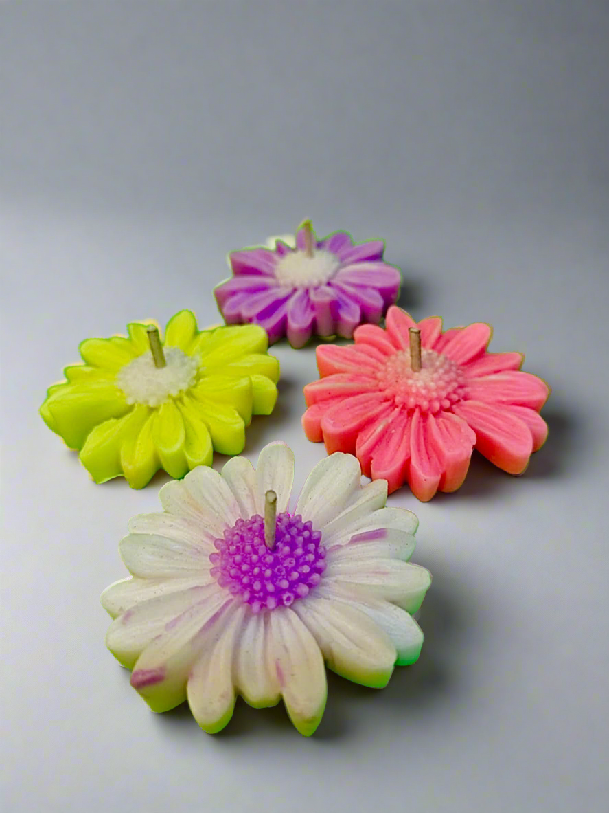 Colourful flowers candles