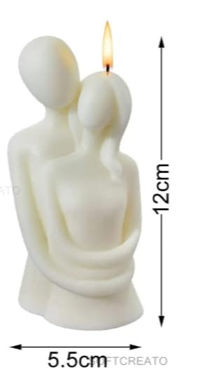 Sweet hugging couple candle