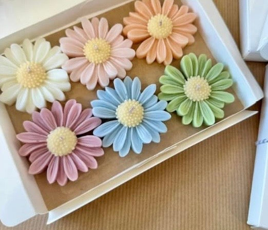 Colourful flowers candles